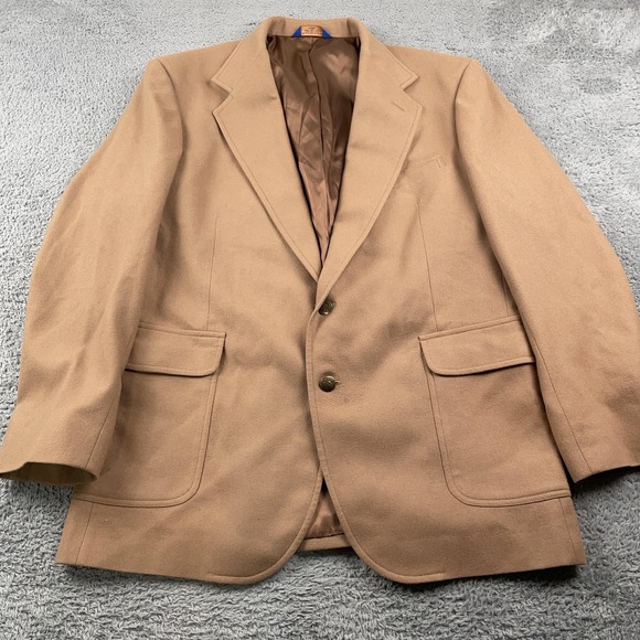 Pendleton Other - Pendleton Blazer Mens 44 Long Camel Brown Wool Sport Coat Jacket Gold Buttons